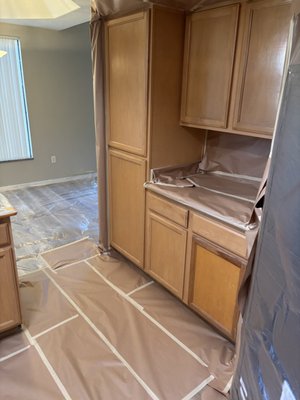 Kitchen Cabinets Refresh - Emily wanted a fresh look for oak cabinets in her rental property. The cabinets needed some filler and sanding to reset the base. With a new coat of paint the cabinets now look modern and have a protective coat for the future. Kitchen Cabinets Refresh - Emily wanted a fresh look for oak cabinets in her rental property. The cabinets needed some filler and sanding to reset the base. With a new coat of paint the cabinets now look modern and have a protective coat for the future.