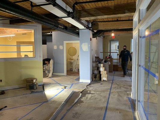 Finish Carpentry - Complete buildout with glass and wood frames. Finish Carpentry - Complete buildout with glass and wood frames.