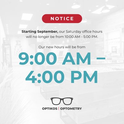 New Saturday Hours - To better serve you, our Saturday office hours have changed to 9:00 AM–4:00 PM. We look forward to helping you! New Saturday Hours - To better serve you, our Saturday office hours have changed to 9:00 AM–4:00 PM. We look forward to helping you!