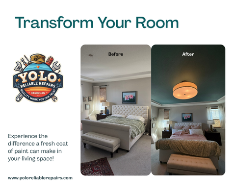 Interior Painting - Transform any room with professional painting. We set up, paint, and cleanup. You just experience the transformation.