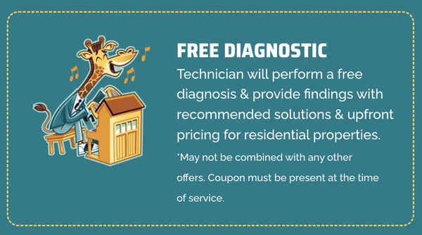 FREE DIAGNOSTIC - FREE DIAGNOSTIC
Technician will perform a free diagnosis & provide findings with recommended solutions & upfront pricing for residential properties.
*May not be combined with any other offers. Coupon must be present at the time of service.
FREE DIAGNOSTIC - FREE DIAGNOSTIC
Technician will perform a free diagnosis & provide findings with recommended solutions & upfront pricing for residential properties.
*May not be combined with any other offers. Coupon must be present at the time of service.
