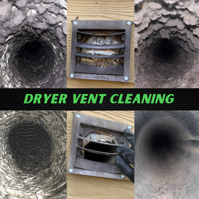 Dryer Vent Cleaning - Does it take longer to dry your clothes? Are you noticing a burning smell? Or are your clothes hot to the touch?
Your dryers job is to take moisture and deliver it safely outside. If not cleaned regularly your dryer overheats. We recommend a dryer vent cleaning at least once a year to prevent a fire hazard or even repairs or replacement of your dryer. Dryer Vent Cleaning - Does it take longer to dry your clothes? Are you noticing a burning smell? Or are your clothes hot to the touch?
Your dryers job is to take moisture and deliver it safely outside. If not cleaned regularly your dryer overheats. We recommend a dryer vent cleaning at least once a year to prevent a fire hazard or even repairs or replacement of your dryer.