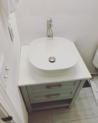 Vanity Installation - Vanity installation for a happy customer. (Painting not included. (Picture is before painting.)