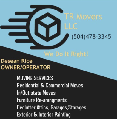 Our Services - We are a residential and commercial business, with over 3 years of experience in business and alot more than that in the industry. We do it all; from move-ins, move-outs, furniture assembly, rearrangements; as well as cross state moving. Call us now at 15044783345 for your free estimate! Our Services - We are a residential and commercial business, with over 3 years of experience in business and alot more than that in the industry. We do it all; from move-ins, move-outs, furniture assembly, rearrangements; as well as cross state moving. Call us now at 15044783345 for your free estimate!