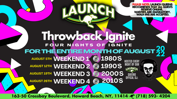 THROWBACK THURSDAY'S - EVERY THURSDAY IN AUGUST 2022 THROWBACK THURSDAY IS THE LAUNCH WAY! LIVE WITH DJ QKIDD SPINNING THE BEST OF THE 1980'S-2000'S. RESERVE NOW TO BE APART OF THE BEST THURSDAY EVER FOR THE SUMMER OF 2022! THROWBACK THURSDAY'S - EVERY THURSDAY IN AUGUST 2022 THROWBACK THURSDAY IS THE LAUNCH WAY! LIVE WITH DJ QKIDD SPINNING THE BEST OF THE 1980'S-2000'S. RESERVE NOW TO BE APART OF THE BEST THURSDAY EVER FOR THE SUMMER OF 2022!