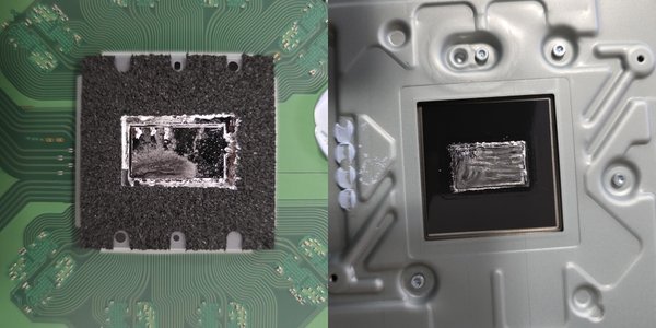PS5/Xbox/Nintendo Repairs - Customer’s PS5 came in with overheating issues caused in part by uneven liquid metal coverage over the APU. We cleaned and properly redistributed the liquid metal to restore even coverage and improve heat transfer. We inspect the liquid metal during PS5 repairs even when overheating isn’t the original concern, helping catch potential thermal issues while the console is already being serviced. PS5/Xbox/Nintendo Repairs - Customer’s PS5 came in with overheating issues caused in part by uneven liquid metal coverage over the APU. We cleaned and properly redistributed the liquid metal to restore even coverage and improve heat transfer. We inspect the liquid metal during PS5 repairs even when overheating isn’t the original concern, helping catch potential thermal issues while the console is already being serviced.