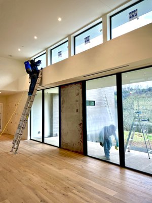 Construction Cleanup 2022 - This home was rebuilt after the Tubes Fire in 2017. We did a complete Construction Cleanup, removing all construction dusts and residues and cleaning all surfaces and fixtures, so the homeowners could move into a truly healthy home environment. All Windows, glass, stainless steel, porcelain, countertops and floors are detailed.
