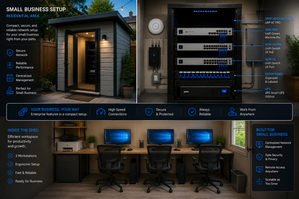 Residential Remote Office Installation: Dana Point, CA - We upgraded a home-based consulting workspace with structured data point installations, dedicated Ethernet connections, and centralized network equipment to support multiple workstations, video conferencing, and daily business operations. The result was a faster, more reliable, and professional home office environment designed for stable remote productivity and future growth. Residential Remote Office Installation: Dana Point, CA - We upgraded a home-based consulting workspace with structured data point installations, dedicated Ethernet connections, and centralized network equipment to support multiple workstations, video conferencing, and daily business operations. The result was a faster, more reliable, and professional home office environment designed for stable remote productivity and future growth.