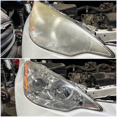 Headlight Restoration – From Cloudy to Clear - This project shows a full headlight restoration. The headlights were oxidized and cloudy, reducing visibility and the overall look of the car. After professional restoration, they are crystal-clear, improving both safety and appearance