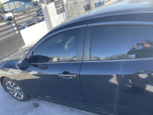 WINDOW TINTS - Here is a photo of a vehicle with very nice into detail window tints done all around the vehicle customer got what she asked for and even recommended us to another client!