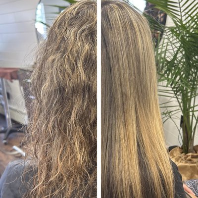 Keratin Treatment - Experience the Ultimate in Smooth, Silky Hair with Jundae Salon’s Keratin Treatment
At Jundae Salon, we believe that every client deserves the luxury of flawlessly smooth, manageable hair. Our Keratin Treatment is designed to transform your locks into a sleek, frizz-free mane that looks and feels incredible. Perfect for those with curly, wavy, or unruly hair, this treatment offers a game-changing solution for achieving a polished, effortlessly chic look.
What is a Keratin Treatment?
Keratin is a natural protein found in your hair that helps maintain its strength and smoothness. Over time, environmental factors, styling practices, and chemical treatments can deplete this vital protein, leading to frizz, damage, and dullness. Our Keratin Treatment replenishes and restores the hair’s keratin levels, providing a deep conditioning effect that smooths the cuticle and enhances shine.
The Benefits:
1. Frizz Control: Say goodbye to frizz and flyaways. Our Keratin Treatment tames even the most stubborn hair, giving you a sleek and polished look that lasts.
2. Shine and Smoothness: Experience the ultimate in shine and softness. The treatment leaves your hair looking incredibly glossy and feeling silky to the touch.
3. Reduced Styling Time: Enjoy quicker styling with less need for heat tools. The treatment makes hair more manageable and easier to style, saving you time during your daily routine.
4. Long-Lasting Results: Depending on your hair type and aftercare, the results can last for several months. You’ll enjoy smooth, straight hair without the constant need for touch-ups.
5. Enhanced Hair Health: Our Keratin Treatment helps repair and strengthen damaged hair, improving its overall health and resilience.
The Process:
Consultation: Your journey begins with a personalized consultation where our expert stylists assess your hair type and discuss your desired results. This ensures the treatment is tailored to meet your specific needs.
Preparation: We start by thoroughly cleansing your hair to remove any buildup and residues, ensuring the treatment can fully penetrate and work effectively.
Application: The Keratin solution is applied carefully to your hair. Our stylists work meticulously to ensure even coverage from root to tip.
Processing: The treatment is left on for a designated period to allow the keratin to bond with your hair. During this time, you can relax and enjoy our comfortable salon environment.
Heat Activation: To activate the treatment, we use a flat iron at a high temperature, which seals the keratin into your hair. This step is crucial for achieving optimal results.
Finishing Touches: After the treatment is complete, your hair is rinsed and styled. You’ll leave the salon with hair that feels incredibly smooth and looks stunningly shiny.
Aftercare:
To maximize the longevity of your Keratin Treatment, follow these simple aftercare tips:
Avoid Washing: Refrain from washing your hair for at least 72 hours to allow the keratin to fully set. Use Sulfate-Free Products: Opt for sulfate-free shampoos and conditioners to prevent stripping the keratin from your hair.
Minimize Heat: While the treatment reduces the need for heat styling, if you must use heat tools, keep them at a lower temperature to maintain the integrity of the treatment.
Why Choose Jundae Salon?
At Jundae Salon, we’re committed to delivering exceptional service and outstanding results. Our experienced stylists use high-quality products and advanced techniques to ensure your Keratin Treatment is performed to the highest standard. We pride ourselves on creating a welcoming and relaxing atmosphere where you can unwind while we transform your hair.
Whether you’re preparing for a special occasion or simply want to enjoy the everyday luxury of smooth, manageable hair, our Keratin Treatment is the perfect choice. Book your appointment today and discover the difference that expertly applied keratin can make.
Contact Us:
Ready to achieve beautifully smooth, frizz-free hair? Contact Jundae Salon to schedule your Keratin Treatment and let our skilled team help you embrace a new level of hair perfection. Visit our website or call us to book your appointment and start your journey to stunningly sleek hair.
We look forward to welcoming you to Jundae Salon and providing you with a hair transformation experience you’ll love! Keratin Treatment - Experience the Ultimate in Smooth, Silky Hair with Jundae Salon’s Keratin Treatment
At Jundae Salon, we believe that every client deserves the luxury of flawlessly smooth, manageable hair. Our Keratin Treatment is designed to transform your locks into a sleek, frizz-free mane that looks and feels incredible. Perfect for those with curly, wavy, or unruly hair, this treatment offers a game-changing solution for achieving a polished, effortlessly chic look.
What is a Keratin Treatment?
Keratin is a natural protein found in your hair that helps maintain its strength and smoothness. Over time, environmental factors, styling practices, and chemical treatments can deplete this vital protein, leading to frizz, damage, and dullness. Our Keratin Treatment replenishes and restores the hair’s keratin levels, providing a deep conditioning effect that smooths the cuticle and enhances shine.
The Benefits:
1. Frizz Control: Say goodbye to frizz and flyaways. Our Keratin Treatment tames even the most stubborn hair, giving you a sleek and polished look that lasts.
2. Shine and Smoothness: Experience the ultimate in shine and softness. The treatment leaves your hair looking incredibly glossy and feeling silky to the touch.
3. Reduced Styling Time: Enjoy quicker styling with less need for heat tools. The treatment makes hair more manageable and easier to style, saving you time during your daily routine.
4. Long-Lasting Results: Depending on your hair type and aftercare, the results can last for several months. You’ll enjoy smooth, straight hair without the constant need for touch-ups.
5. Enhanced Hair Health: Our Keratin Treatment helps repair and strengthen damaged hair, improving its overall health and resilience.
The Process:
Consultation: Your journey begins with a personalized consultation where our expert stylists assess your hair type and discuss your desired results. This ensures the treatment is tailored to meet your specific needs.
Preparation: We start by thoroughly cleansing your hair to remove any buildup and residues, ensuring the treatment can fully penetrate and work effectively.
Application: The Keratin solution is applied carefully to your hair. Our stylists work meticulously to ensure even coverage from root to tip.
Processing: The treatment is left on for a designated period to allow the keratin to bond with your hair. During this time, you can relax and enjoy our comfortable salon environment.
Heat Activation: To activate the treatment, we use a flat iron at a high temperature, which seals the keratin into your hair. This step is crucial for achieving optimal results.
Finishing Touches: After the treatment is complete, your hair is rinsed and styled. You’ll leave the salon with hair that feels incredibly smooth and looks stunningly shiny.
Aftercare:
To maximize the longevity of your Keratin Treatment, follow these simple aftercare tips:
Avoid Washing: Refrain from washing your hair for at least 72 hours to allow the keratin to fully set. Use Sulfate-Free Products: Opt for sulfate-free shampoos and conditioners to prevent stripping the keratin from your hair.
Minimize Heat: While the treatment reduces the need for heat styling, if you must use heat tools, keep them at a lower temperature to maintain the integrity of the treatment.
Why Choose Jundae Salon?
At Jundae Salon, we’re committed to delivering exceptional service and outstanding results. Our experienced stylists use high-quality products and advanced techniques to ensure your Keratin Treatment is performed to the highest standard. We pride ourselves on creating a welcoming and relaxing atmosphere where you can unwind while we transform your hair.
Whether you’re preparing for a special occasion or simply want to enjoy the everyday luxury of smooth, manageable hair, our Keratin Treatment is the perfect choice. Book your appointment today and discover the difference that expertly applied keratin can make.
Contact Us:
Ready to achieve beautifully smooth, frizz-free hair? Contact Jundae Salon to schedule your Keratin Treatment and let our skilled team help you embrace a new level of hair perfection. Visit our website or call us to book your appointment and start your journey to stunningly sleek hair.
We look forward to welcoming you to Jundae Salon and providing you with a hair transformation experience you’ll love!
