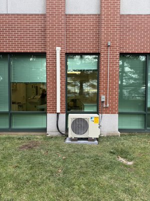Ductless Mini Split Project (single zone) - This was a small ductless mini split project for a server room. This ductless unit will keep the space at a constant 70 degrees no matter what the temperature is outside.