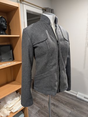 hiland wool fall jacket - This jacket is a style I wanted to bring out for fall. it is warm and slides easily over any sleeve. and the silowet just rests on the body.