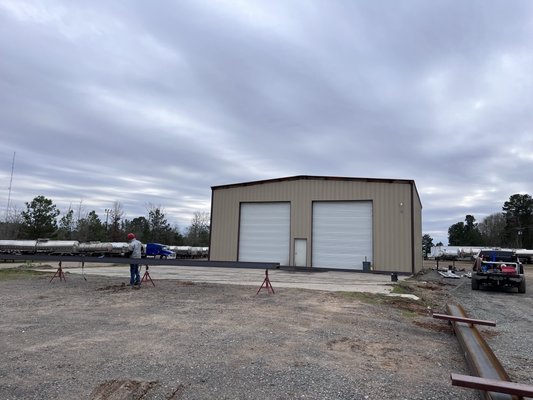 Semi Truck parking cover Addition - This was an existing building that we turned it into a semi truck mechanic building and covered parking area on the front portion of the building.