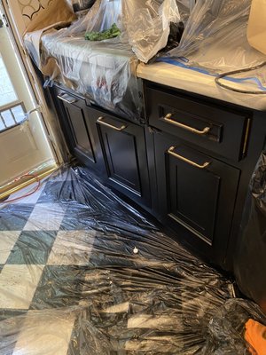 Kitchen cabinets I repainted with an airless sprayer - These cabinets were repaired and repainted with an airless sprayer. Kitchen cabinets I repainted with an airless sprayer - These cabinets were repaired and repainted with an airless sprayer.