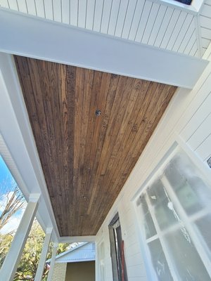 Staining - Staining a porch on Bayshore Boulevard Staining - Staining a porch on Bayshore Boulevard