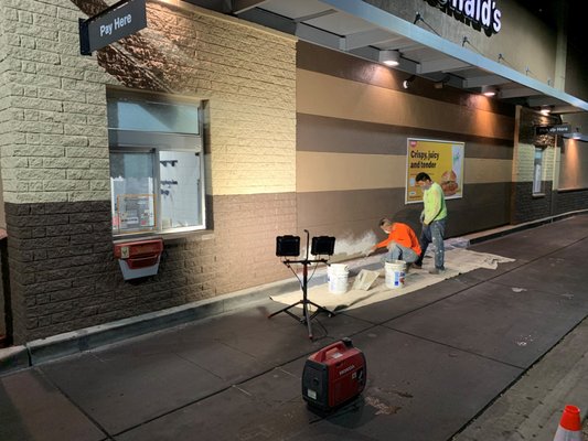 McDonald's Stucco Repairs - McDonald's called looking for our services with a quick turn around, we came in took care of them Professionally and on time! McDonald's Stucco Repairs - McDonald's called looking for our services with a quick turn around, we came in took care of them Professionally and on time!