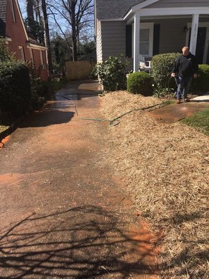 Sewer Line Replacement - This picture is after we completed a sewer line replacement from the house to the street we really take pride in our work we want the final product to look like we were never there.