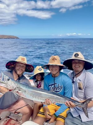 Family Fishing Birthday Party - What a way to turn 8! This gorgeous family came out for time together and to celebrate a loved one's special day. Not pictured: birthday cake, singing, and lots of laughs. And to top of it off, the birthday gal reeled in some of the most yummy eating fish you can find. 

Ono (wahoo) are also called the cheetahs of the sea. They are fast, feisty, and make for some of the best sashimi around. A birthday blessing!

All private, 6-passenger charters on Green Island Charter's trips include GoPro photos (as available), individual catered bento box, ice cold beverages, hydrophone (during whale season), and locally raised Captain & crew members. It is the ultimate way to see Maui from the water while avoiding crowds.