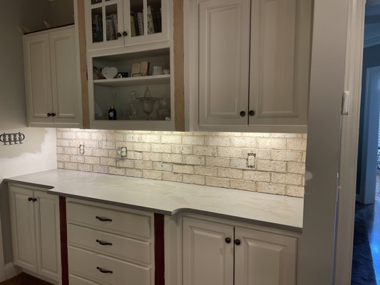 Kitchen back splash - New hering bone back splash Kitchen back splash - New hering bone back splash