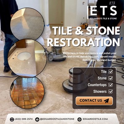 Tile and Stone Restoration - Before And After A Full Restoration, Clean And Seal.