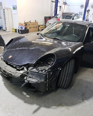 2015 Porsche 911 Carrera GTS - The project took altogether about 5 days. Bothe front and back bumpers were pretty beat up all around. The paint job came out flawless and matched the original paint 1:1. The customer was extremely happy to get his car back so quick and half the cost of other shops.
