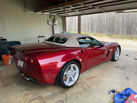 6 year ceramic coating with paint correction - Our customer came to us with this 2009 Corvette Grand Sport. He loves this vehicle and wanted it to be protected for a long time. We started by giving the vehicle a good wash and decontaminating the surface of the paint. We then proceeded with a 2 step paint correction. Made sure all the scratches and swirls were corrected. We then proceeded to apply 2 coats of ceramic coating to every surface on the exterior of the vehicle. 6 year ceramic coating with paint correction - Our customer came to us with this 2009 Corvette Grand Sport. He loves this vehicle and wanted it to be protected for a long time. We started by giving the vehicle a good wash and decontaminating the surface of the paint. We then proceeded with a 2 step paint correction. Made sure all the scratches and swirls were corrected. We then proceeded to apply 2 coats of ceramic coating to every surface on the exterior of the vehicle.