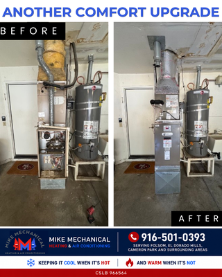High Efficiency Heat Pump Install - This Folsom-area home received a complete upgrade from an older, inefficient HVAC system to a modern high-efficiency heat pump system designed to provide dependable heating and cooling from one energy-efficient unit.
The existing equipment was removed, and the new heat pump system was professionally installed and connected to the home’s existing ductwork. We also completed the necessary electrical, refrigerant, drainage, venting, and control connections to ensure the system operated safely and efficiently.
The finished installation provides:
• Energy-efficient heating and cooling
• Improved indoor comfort and temperature control
• Quieter system operation
• More consistent airflow throughout the home
• Reduced reliance on older, less-efficient equipment
• A clean, organized, professional installation
After installation, the system was started, tested, and checked for proper operation. We verified airflow, temperature performance, thermostat communication, refrigerant operation, and overall system function before completing the project.
At Mike Mechanical Heating and Air Conditioning, we take pride in installations that not only perform well but also look clean and professional. As a local, family-owned HVAC company, we serve homeowners throughout Folsom, El Dorado Hills, Cameron Park, and the surrounding communities.
Considering a heat pump upgrade? Our team can help you compare equipment options, available rebates, efficiency ratings, and installation requirements to determine what makes the most sense for your home. High Efficiency Heat Pump Install - This Folsom-area home received a complete upgrade from an older, inefficient HVAC system to a modern high-efficiency heat pump system designed to provide dependable heating and cooling from one energy-efficient unit.
The existing equipment was removed, and the new heat pump system was professionally installed and connected to the home’s existing ductwork. We also completed the necessary electrical, refrigerant, drainage, venting, and control connections to ensure the system operated safely and efficiently.
The finished installation provides:
• Energy-efficient heating and cooling
• Improved indoor comfort and temperature control
• Quieter system operation
• More consistent airflow throughout the home
• Reduced reliance on older, less-efficient equipment
• A clean, organized, professional installation
After installation, the system was started, tested, and checked for proper operation. We verified airflow, temperature performance, thermostat communication, refrigerant operation, and overall system function before completing the project.
At Mike Mechanical Heating and Air Conditioning, we take pride in installations that not only perform well but also look clean and professional. As a local, family-owned HVAC company, we serve homeowners throughout Folsom, El Dorado Hills, Cameron Park, and the surrounding communities.
Considering a heat pump upgrade? Our team can help you compare equipment options, available rebates, efficiency ratings, and installation requirements to determine what makes the most sense for your home.