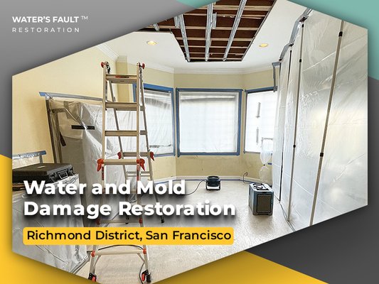 Water and Mold Damage Restoration in San Francisco - This water and mold damage restoration project has been performed in a family-owned house in San Francisco. It included a wide scope of remediation and reconstruction work: damage assessment, demolition, mold treatment, water mitigation, leak investigation, and repairs.