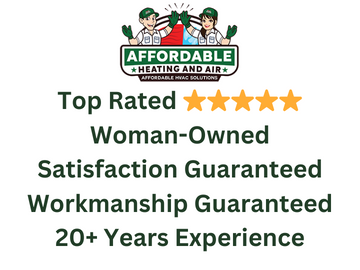 Why Choose Affordable? ⭐️⭐️⭐️⭐️⭐️ - When it comes to choosing an HVAC company, Affordable Heating and Air stands out as the clear choice. Here's why you should entrust us with your heating and cooling needs:
Expertise and Continuous Training:
Our team is comprised of highly skilled and certified technicians who are committed to ongoing training and mastering the latest industry advancements. We continually invest in education, ensuring our professionals stay ahead of the curve and can provide you with cutting-edge solutions tailored to your unique requirements.
Unparalleled Customer Service:
At Affordable Heating and Air, we prioritize your complete satisfaction above all else. From our initial consultation to the final installation or repair, you can expect personalized attention, clear communication, and a team that operates with integrity and transparency. We're here to guide you through the entire process, addressing your concerns and ensuring your needs are met with exceptional service.
Affordable Solutions Without Compromising Quality:
Our name says it all – we pride ourselves on offering affordable pricing without sacrificing quality or expertise. We understand the importance of staying within your budget, which is why we work closely with you to provide cost-effective solutions that deliver lasting value and performance.
Dedication to Energy Efficiency: We're passionate about helping our customers reduce their carbon footprint and save money on their energy bills. Our technicians are well-versed in the latest energy-efficient technologies and can recommend sustainable solutions that not only benefit the environment but also provide long-term cost savings.
Comprehensive Services and Rapid Response:
Whether you require routine maintenance, a new system installation, or emergency repairs, Affordable Heating and Air has you covered. We offer a wide range of services to meet your every HVAC need, and our team is available 24/7 to ensure your comfort is restored as quickly as possible.
When you choose Affordable Heating and Air, you're not just hiring a contractor – you're gaining a partner committed to your satisfaction, comfort, and peace of mind. Experience the difference that comes from working with a team that genuinely cares about your well-being and the quality of their work. Trust us to deliver unparalleled expertise, exceptional service, and affordable solutions tailored to your unique needs. Why Choose Affordable? ⭐️⭐️⭐️⭐️⭐️ - When it comes to choosing an HVAC company, Affordable Heating and Air stands out as the clear choice. Here's why you should entrust us with your heating and cooling needs:
Expertise and Continuous Training:
Our team is comprised of highly skilled and certified technicians who are committed to ongoing training and mastering the latest industry advancements. We continually invest in education, ensuring our professionals stay ahead of the curve and can provide you with cutting-edge solutions tailored to your unique requirements.
Unparalleled Customer Service:
At Affordable Heating and Air, we prioritize your complete satisfaction above all else. From our initial consultation to the final installation or repair, you can expect personalized attention, clear communication, and a team that operates with integrity and transparency. We're here to guide you through the entire process, addressing your concerns and ensuring your needs are met with exceptional service.
Affordable Solutions Without Compromising Quality:
Our name says it all – we pride ourselves on offering affordable pricing without sacrificing quality or expertise. We understand the importance of staying within your budget, which is why we work closely with you to provide cost-effective solutions that deliver lasting value and performance.
Dedication to Energy Efficiency: We're passionate about helping our customers reduce their carbon footprint and save money on their energy bills. Our technicians are well-versed in the latest energy-efficient technologies and can recommend sustainable solutions that not only benefit the environment but also provide long-term cost savings.
Comprehensive Services and Rapid Response:
Whether you require routine maintenance, a new system installation, or emergency repairs, Affordable Heating and Air has you covered. We offer a wide range of services to meet your every HVAC need, and our team is available 24/7 to ensure your comfort is restored as quickly as possible.
When you choose Affordable Heating and Air, you're not just hiring a contractor – you're gaining a partner committed to your satisfaction, comfort, and peace of mind. Experience the difference that comes from working with a team that genuinely cares about your well-being and the quality of their work. Trust us to deliver unparalleled expertise, exceptional service, and affordable solutions tailored to your unique needs.