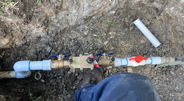 Sprinkler Backflow Preventer Installation - Installed a new backflow preventer and shut-off valves to help protect the home’s water supply and keep the irrigation system running safely. Proper backflow protection prevents contaminated water from flowing back into the main line and ensures the sprinkler system works efficiently for every zone. Sprinkler Backflow Preventer Installation - Installed a new backflow preventer and shut-off valves to help protect the home’s water supply and keep the irrigation system running safely. Proper backflow protection prevents contaminated water from flowing back into the main line and ensures the sprinkler system works efficiently for every zone.
