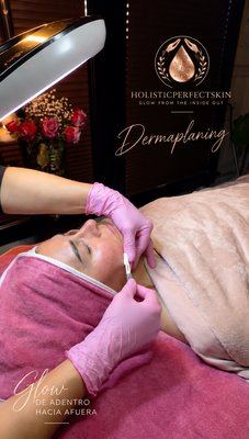 Dermaplaning Glow Facial - Dermaplaning Glow with Rose Extracts combines precision dermaplaning with an Anti-Aging Flash Peel to refine texture, remove dull buildup, and instantly brighten the complexion. Finished with a rose-infused treatment to calm, hydrate, and leave the skin smoother, fresher, and visibly revitalized. Dermaplaning Glow Facial - Dermaplaning Glow with Rose Extracts combines precision dermaplaning with an Anti-Aging Flash Peel to refine texture, remove dull buildup, and instantly brighten the complexion. Finished with a rose-infused treatment to calm, hydrate, and leave the skin smoother, fresher, and visibly revitalized.
