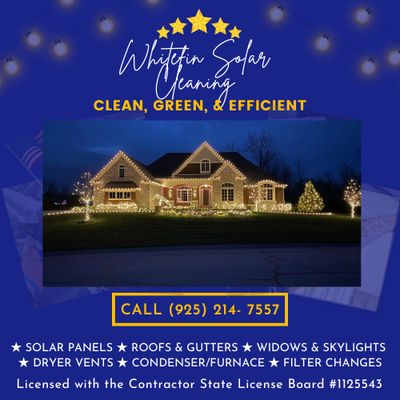 Christmas Light Installation Coming Soon! - ✨ Christmas Lights Installation is Coming Soon! ✨
Get ready to brighten up your holidays! 🎄 At Whitefin Solar Panel Cleaning, we don't just keep your panels spotless – we also bring the sparkle to your home with professional Christmas light installation! We’ll make your home shine for the season. 🌟
🎅🏼 Booking opens soon – reserve your spot early!
🏠 Hassle-free installation
💡 Custom designs to fit your home
❄️ Safe and professional service
Spots fill up fast, so DM us to get on the list! 🎄 Christmas Light Installation Coming Soon! - ✨ Christmas Lights Installation is Coming Soon! ✨
Get ready to brighten up your holidays! 🎄 At Whitefin Solar Panel Cleaning, we don't just keep your panels spotless – we also bring the sparkle to your home with professional Christmas light installation! We’ll make your home shine for the season. 🌟
🎅🏼 Booking opens soon – reserve your spot early!
🏠 Hassle-free installation
💡 Custom designs to fit your home
❄️ Safe and professional service
Spots fill up fast, so DM us to get on the list! 🎄