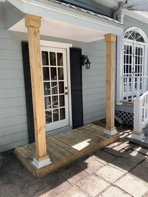 Deck build & paint - This deck was built, solid stained, & painted. Deck build & paint - This deck was built, solid stained, & painted.