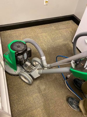 Commercial Job - This is a commercial job we did and as you can see there is a major difference in the carpet where it has been cleaned already. Commercial Job - This is a commercial job we did and as you can see there is a major difference in the carpet where it has been cleaned already.
