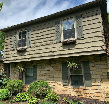 Siding Replacement in Carmel, Indiana - We Removed and repaired the rotted cedar siding and trim for this Carmel homeowner and installed LP Smartsiding Pre-Finished in Brown. Siding Replacement in Carmel, Indiana - We Removed and repaired the rotted cedar siding and trim for this Carmel homeowner and installed LP Smartsiding Pre-Finished in Brown.