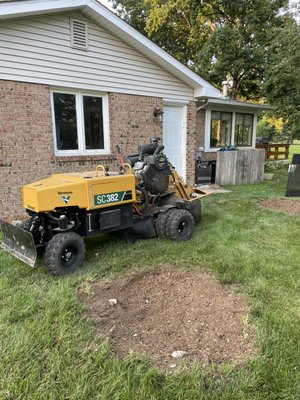 Stump removal - Stump removal properly cleaned up ready for landscaping