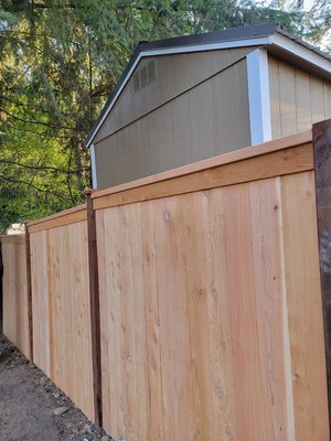 Wood fence installation - This is wood fence installation we did this work in lakewood wa Wood fence installation - This is wood fence installation we did this work in lakewood wa