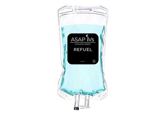 Refuel Drip - IV fluid with ASAP Total B Blend (Vitamin B Complex and B12), to get you rehydrated and ready to crush your next activity.