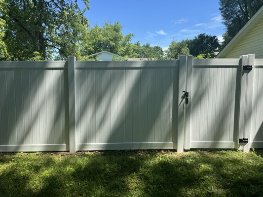 White Vinyl Fence and Wide Gates Project at Sterling, VA - Take a look at one of our projects at Sterling, VA. White Vinyl Fence and Wide Gates Project at Sterling, VA - Take a look at one of our projects at Sterling, VA.