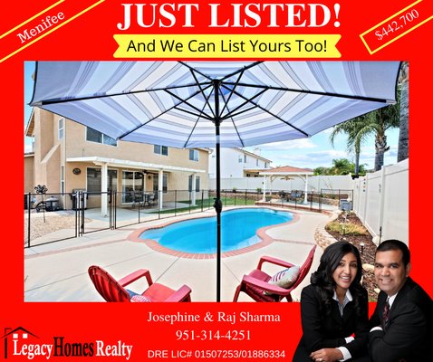 Menifee Pool Home For Sale- 25446 Ridgemoor Rd, Menifee, CA 92586 - 🚨 Just Listed🚨 This beautiful pool home in city of Menifee,CA🏠 Call us today to make this home yours.
📍 25446 Ridgemoor Rd, Menifee 92586
🛏️ 5 Bdrm | 🛁 3 Bath | 📐 2,357 SqFt, Lot 7,841
🚙 3 Car Garage
💲 Priced at: $442,700
☎️ Call 951-314-4251
➡️Legacy Homes Realty
➡️ MLS Listing ID: SW20187121
Legacy Homes Realty
Josephine & Raj Sharma
951-314-4251
DRE LIC#01902724
#legacyhomesrealty #menifee #menifeeca #menifeepoolhomes #menifeehomeswithpool #menifeerealtor #menifeeagent #menifeehomesforsale #menifeelistings #menifeejustlisted #menifeerealtor Menifee Pool Home For Sale- 25446 Ridgemoor Rd, Menifee, CA 92586 - 🚨 Just Listed🚨 This beautiful pool home in city of Menifee,CA🏠 Call us today to make this home yours.
📍 25446 Ridgemoor Rd, Menifee 92586
🛏️ 5 Bdrm | 🛁 3 Bath | 📐 2,357 SqFt, Lot 7,841
🚙 3 Car Garage
💲 Priced at: $442,700
☎️ Call 951-314-4251
➡️Legacy Homes Realty
➡️ MLS Listing ID: SW20187121
Legacy Homes Realty
Josephine & Raj Sharma
951-314-4251
DRE LIC#01902724
#legacyhomesrealty #menifee #menifeeca #menifeepoolhomes #menifeehomeswithpool #menifeerealtor #menifeeagent #menifeehomesforsale #menifeelistings #menifeejustlisted #menifeerealtor