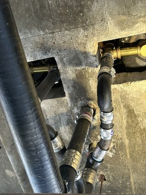 Cast iron drain replacement we respond to phone calls - Replaced old cast iron due to major leaks.  Also replaced waste and overflow for two separate bath tubs.  Once completed, ran snake and cleared a backed up sewer