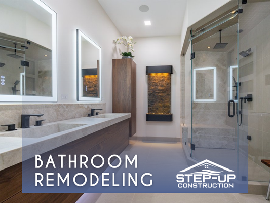 Master Bathroom Retreat - Your master bathroom is your personal oasis, and a well-planned remodel can turn it into a luxurious retreat.
At Step-Up Construction, we recently completed a master bathroom remodel that features a spa-like ambiance. Think rainfall showers, freestanding tubs, and custom cabinetry that blends elegance with practicality.
This transformation not only enhances your daily routine but also elevates the overall value and comfort of your home.
Ready to create your dream master bathroom? We’re here to bring your vision to life!