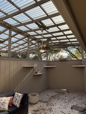 27 inch ceiling fan installment - Old ceiling fan removed new 27 inch ceiling fan assembled and installed.