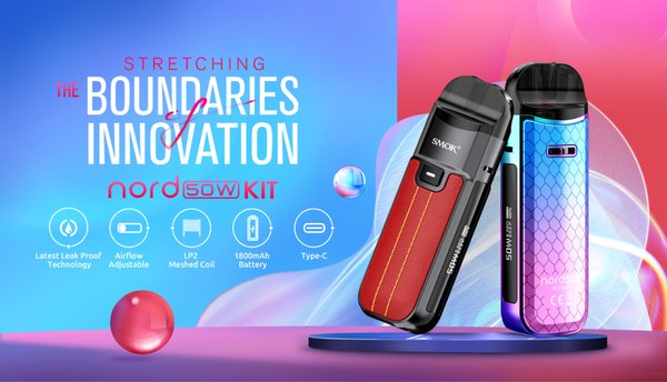 Smok Vape - Thanks to continuous optimization and stable iterations, the new nord 50W sets new standards for the nord series with an internal 1800mAh battery bringing you up to 50W of power to your satisfaction. The kit includes two versatile pods that work perfectly with the upgraded airflow system to deliver scrumptious flavor and massive vapor: one is the nord pod compatible with nord coil series, and the other is the LP2 pod compatible with LP2 coil series with enhanced leak-proof technology. Based on the classic appearance, the nord 50W advances into two collections featuring a variety of colors and premium textures to match your mood of the day. Innovation keeps changing the vaping experience!
So many more products! Come check it out today! Smok Vape - Thanks to continuous optimization and stable iterations, the new nord 50W sets new standards for the nord series with an internal 1800mAh battery bringing you up to 50W of power to your satisfaction. The kit includes two versatile pods that work perfectly with the upgraded airflow system to deliver scrumptious flavor and massive vapor: one is the nord pod compatible with nord coil series, and the other is the LP2 pod compatible with LP2 coil series with enhanced leak-proof technology. Based on the classic appearance, the nord 50W advances into two collections featuring a variety of colors and premium textures to match your mood of the day. Innovation keeps changing the vaping experience!
So many more products! Come check it out today!