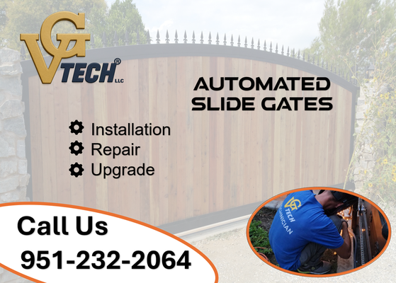 Telescope gate Project - New Construction dual slide (Telescopic gate) with heavy duty cycle gate opener installation along with Fire Emergency crew access control, Safety sensors, exit and safety loops (Hidden and visual)