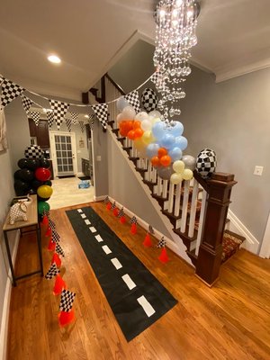 Karting design Ballon Theme - Prepping for a two year old party Karting design Ballon Theme - Prepping for a two year old party