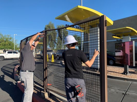 McDonald's Fence Demo - McDonald's needed this done ASAP before their Inspections, we came and knocked it out and made it look clean for them! McDonald's Fence Demo - McDonald's needed this done ASAP before their Inspections, we came and knocked it out and made it look clean for them!