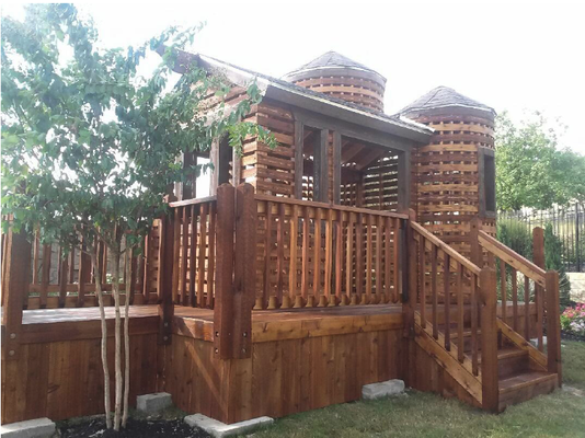 Playscape Staining - Proper staining is an important maintenance to keep your playscape protected from the elements and save home owners the cost of replacement in the long run. In the hot Austin Texas weather, its recommended to stain your wood playscape every 3-5 years. Unprotected wood can become susceptible to mold and mildew which decreases the life of the playscape. Playscape Staining - Proper staining is an important maintenance to keep your playscape protected from the elements and save home owners the cost of replacement in the long run. In the hot Austin Texas weather, its recommended to stain your wood playscape every 3-5 years. Unprotected wood can become susceptible to mold and mildew which decreases the life of the playscape.