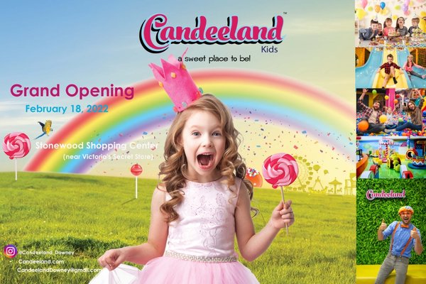 Indoor playground (Kids Cafe) - Store Contact: 562) 966-0700
Candeeland is thoughtfully designed to thrill, entertain and give kids the opportunity to burn off energy! Each component is age appropriate, and the variety of adventures gives kids and toddlers the kind of play they love. There’s Little Land for toddlers only, so they can crawl around and explore while older kids have a blast on ninja courses, slides, a mini zipline, tunnels, swings, towers and jumpers.